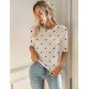 Zeagoo Women Short Sleeve Sweater Summer Crew Neck Dressy Casual Soft Knit Pullover Tops Trendy(Polka Pots Khaki 442)