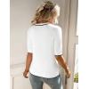 Zeagoo Women Short Sleeve Sweater Summer Crew Neck Dressy Casual Soft Knit Pullover Tops Trendy(White)