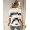 Zeagoo Women Short Sleeve Sweater Summer Crew Neck Dressy Casual Soft Knit Pullover Tops Trendy(White-black)