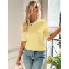 Zeagoo Women Short Sleeve Sweater Summer Crew Neck Dressy Casual Soft Knit Pullover Tops Trendy(Yellow)