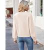 Zeagoo Women’s 2025 Fall V-Neck Cropped Sweater Trendy Long Latern Sleeve Ribbed Knit Pullover Crop Tops(Apricot)