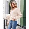 Zeagoo Women’s 2025 Fall V-Neck Cropped Sweater Trendy Long Latern Sleeve Ribbed Knit Pullover Crop Tops(Apricot)