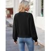 Zeagoo Women’s 2025 Fall V-Neck Cropped Sweater Trendy Long Latern Sleeve Ribbed Knit Pullover Crop Tops(Black)
