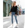 Zeagoo Women’s 2025 Fall V-Neck Cropped Sweater Trendy Long Latern Sleeve Ribbed Knit Pullover Crop Tops(Black)