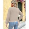Zeagoo Women’s 2025 Fall V-Neck Cropped Sweater Trendy Long Latern Sleeve Ribbed Knit Pullover Crop Tops(Color Block 1)