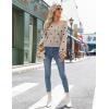 Zeagoo Women’s 2025 Fall V-Neck Cropped Sweater Trendy Long Latern Sleeve Ribbed Knit Pullover Crop Tops(Dot Khaki)