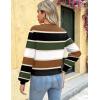 Zeagoo Women’s 2025 Fall V-Neck Cropped Sweater Trendy Long Latern Sleeve Ribbed Knit Pullover Crop Tops(Multi-brown)