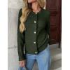 Zeagoo Women’s 2026 Cardigan Sweaters Button Down Crew Neck Open Front Long Sleeve Knit Cropped Jackets(Army Green)