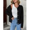 Zeagoo Women’s 2026 Cardigan Sweaters Button Down Crew Neck Open Front Long Sleeve Knit Cropped Jackets(Black)
