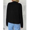 Zeagoo Women’s 2026 Cardigan Sweaters Button Down Crew Neck Open Front Long Sleeve Knit Cropped Jackets(Black)