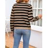 Zeagoo Women’s 2026 Cardigan Sweaters Button Down Crew Neck Open Front Long Sleeve Knit Cropped Jackets(Brown Black)