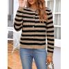 Zeagoo Women’s 2026 Cardigan Sweaters Button Down Crew Neck Open Front Long Sleeve Knit Cropped Jackets(Brown Black)