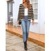 Zeagoo Women’s 2026 Cardigan Sweaters Button Down Crew Neck Open Front Long Sleeve Knit Cropped Jackets(Brown Black)
