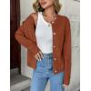 Zeagoo Women’s 2026 Cardigan Sweaters Button Down Crew Neck Open Front Long Sleeve Knit Cropped Jackets(Caramel)
