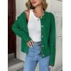 Zeagoo Women’s 2026 Cardigan Sweaters Button Down Crew Neck Open Front Long Sleeve Knit Cropped Jackets(Green)