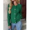 Zeagoo Women’s 2026 Cardigan Sweaters Button Down Crew Neck Open Front Long Sleeve Knit Cropped Jackets(Green)