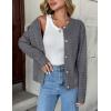 Zeagoo Women’s 2026 Cardigan Sweaters Button Down Crew Neck Open Front Long Sleeve Knit Cropped Jackets(Grey)