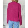 Zeagoo Women’s 2026 Cardigan Sweaters Button Down Crew Neck Open Front Long Sleeve Knit Cropped Jackets(Hot Pink)