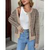 Zeagoo Women’s 2026 Cardigan Sweaters Button Down Crew Neck Open Front Long Sleeve Knit Cropped Jackets(Mix Beige)