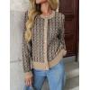 Zeagoo Women’s 2026 Cardigan Sweaters Button Down Crew Neck Open Front Long Sleeve Knit Cropped Jackets(Mix Beige)