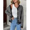 Zeagoo Women’s 2026 Cardigan Sweaters Button Down Crew Neck Open Front Long Sleeve Knit Cropped Jackets(Mix Black)