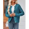 Zeagoo Women’s 2026 Cardigan Sweaters Button Down Crew Neck Open Front Long Sleeve Knit Cropped Jackets(Peacock Blue)