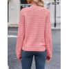 Zeagoo Women’s 2026 Cardigan Sweaters Button Down Crew Neck Open Front Long Sleeve Knit Cropped Jackets(Pink)