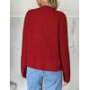 Zeagoo Women’s 2026 Cardigan Sweaters Button Down Crew Neck Open Front Long Sleeve Knit Cropped Jackets(Red)