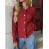 Zeagoo Women’s 2026 Cardigan Sweaters Button Down Crew Neck Open Front Long Sleeve Knit Cropped Jackets(Red)
