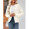 Zeagoo Women’s 2026 Cardigan Sweaters Button Down Crew Neck Open Front Long Sleeve Knit Cropped Jackets(White)
