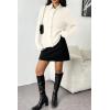 Zeagoo Women’s 2026 Cardigan Sweaters Button Down Crew Neck Open Front Long Sleeve Knit Cropped Jackets(White)