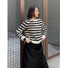 Zeagoo Women’s 2026 Cardigan Sweaters Button Down Crew Neck Open Front Long Sleeve Knit Cropped Jackets(White Black)
