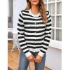 Zeagoo Women’s 2026 Cardigan Sweaters Button Down Crew Neck Open Front Long Sleeve Knit Cropped Jackets(White Black)