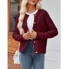 Zeagoo Women’s 2026 Cardigan Sweaters Button Down Crew Neck Open Front Long Sleeve Knit Cropped Jackets(Wine Red)