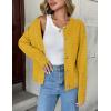 Zeagoo Women’s 2026 Cardigan Sweaters Button Down Crew Neck Open Front Long Sleeve Knit Cropped Jackets(Yellow)