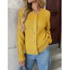 Zeagoo Women’s 2026 Cardigan Sweaters Button Down Crew Neck Open Front Long Sleeve Knit Cropped Jackets(Yellow)
