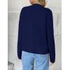 Zeagoo Women’s 2026 Cardigan Sweaters Button Down Crew Neck Open Front Long Sleeve Knit Cropped Jackets(Z-dark Blue)