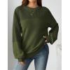 Zeagoo Women’s 2026 Fall Chunky Knit Sweater Oversized Crewneck Long Sleeve Winter Cotton Pullover Sweaters Jumper Tops(Army Green)