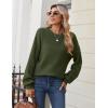 Zeagoo Women’s 2026 Fall Chunky Knit Sweater Oversized Crewneck Long Sleeve Winter Cotton Pullover Sweaters Jumper Tops(Army Green)