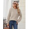Zeagoo Women’s 2026 Fall Chunky Knit Sweater Oversized Crewneck Long Sleeve Winter Cotton Pullover Sweaters Jumper Tops(Beige)