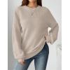 Zeagoo Women’s 2026 Fall Chunky Knit Sweater Oversized Crewneck Long Sleeve Winter Cotton Pullover Sweaters Jumper Tops(Beige)
