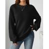 Zeagoo Women’s 2026 Fall Chunky Knit Sweater Oversized Crewneck Long Sleeve Winter Cotton Pullover Sweaters Jumper Tops(Black)