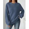 Zeagoo Women’s 2026 Fall Chunky Knit Sweater Oversized Crewneck Long Sleeve Winter Cotton Pullover Sweaters Jumper Tops(Blue)