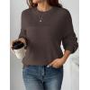 Zeagoo Women’s 2026 Fall Chunky Knit Sweater Oversized Crewneck Long Sleeve Winter Cotton Pullover Sweaters Jumper Tops(Brown)