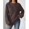 Zeagoo Women’s 2026 Fall Chunky Knit Sweater Oversized Crewneck Long Sleeve Winter Cotton Pullover Sweaters Jumper Tops(Brown)