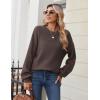 Zeagoo Women’s 2026 Fall Chunky Knit Sweater Oversized Crewneck Long Sleeve Winter Cotton Pullover Sweaters Jumper Tops(Brown)