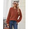 Zeagoo Women’s 2026 Fall Chunky Knit Sweater Oversized Crewneck Long Sleeve Winter Cotton Pullover Sweaters Jumper Tops(Caramel)