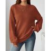 Zeagoo Women’s 2026 Fall Chunky Knit Sweater Oversized Crewneck Long Sleeve Winter Cotton Pullover Sweaters Jumper Tops(Caramel)