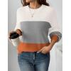 Zeagoo Women’s 2026 Fall Chunky Knit Sweater Oversized Crewneck Long Sleeve Winter Cotton Pullover Sweaters Jumper Tops(Colorblock 278)