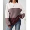 Zeagoo Women’s 2026 Fall Chunky Knit Sweater Oversized Crewneck Long Sleeve Winter Cotton Pullover Sweaters Jumper Tops(Colorblock 284)